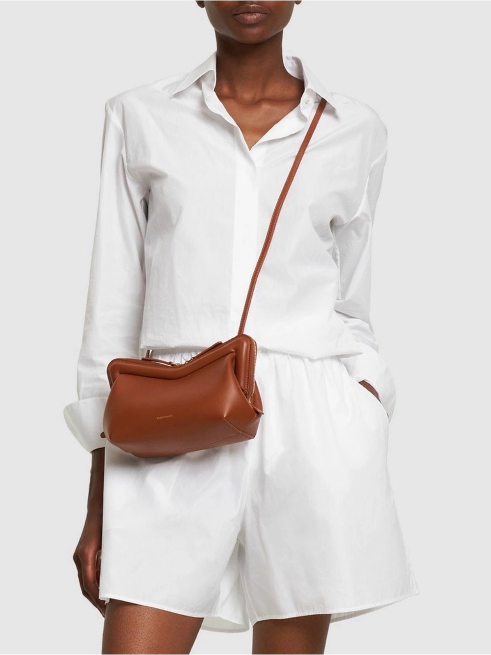 New Mansur Gavriel Camel Brown Mini M Frame Bag